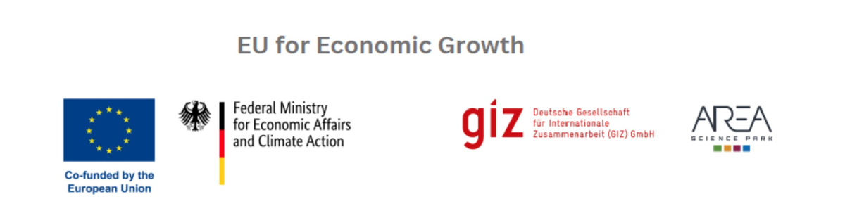 EU for Economic Growth — Co-funded by the European Union, Federal Ministry for Economic Affairs and Climate Action, GIZ, AREA Science Park